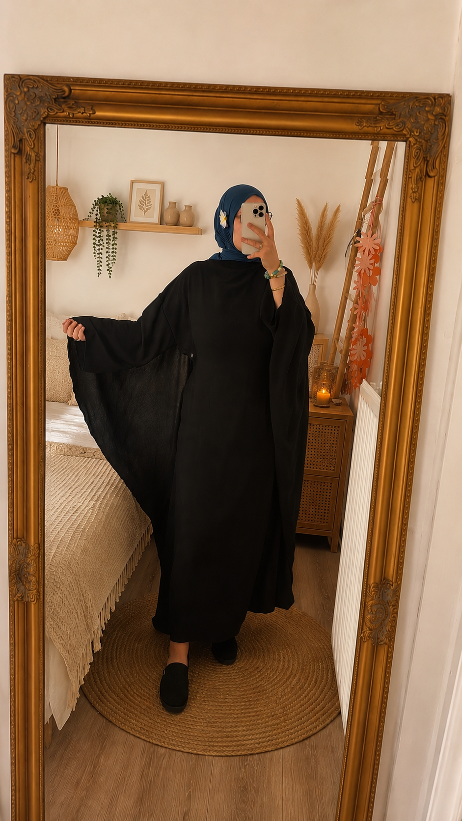 Abaya butterfly black